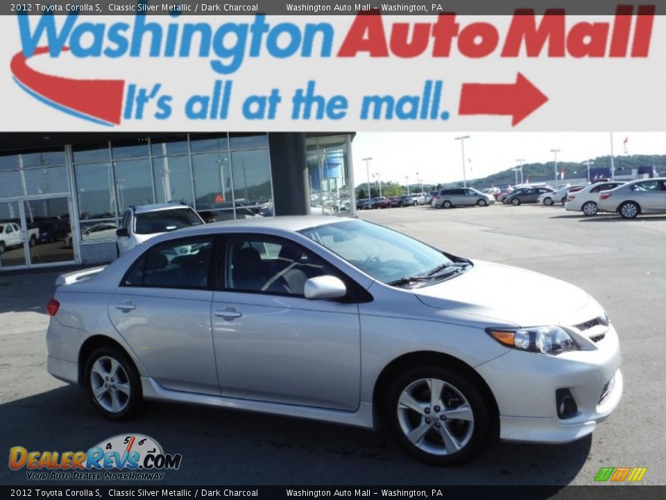 2012 Toyota Corolla S Classic Silver Metallic / Dark Charcoal Photo #2