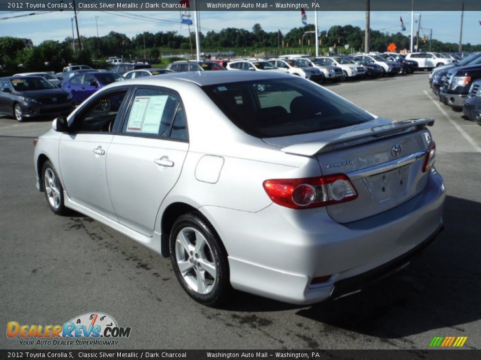 2012 Toyota Corolla S Classic Silver Metallic / Dark Charcoal Photo #7