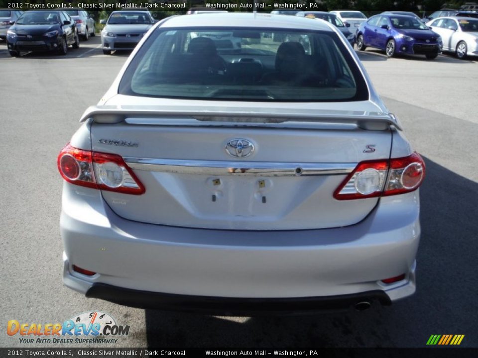 2012 Toyota Corolla S Classic Silver Metallic / Dark Charcoal Photo #8