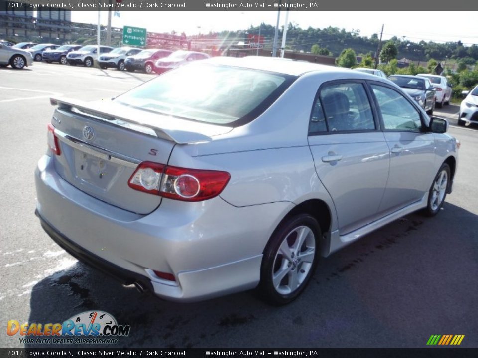 2012 Toyota Corolla S Classic Silver Metallic / Dark Charcoal Photo #9