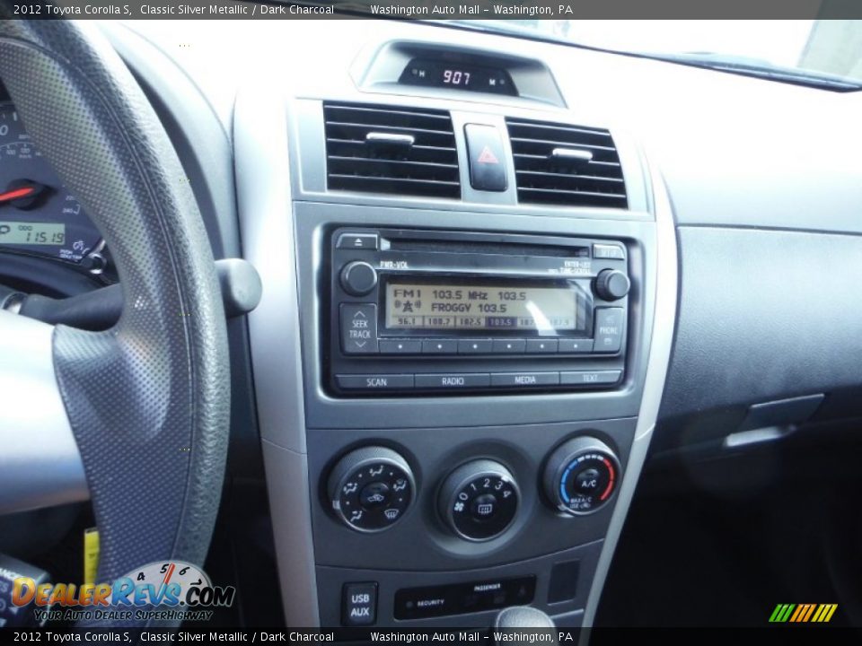2012 Toyota Corolla S Classic Silver Metallic / Dark Charcoal Photo #15