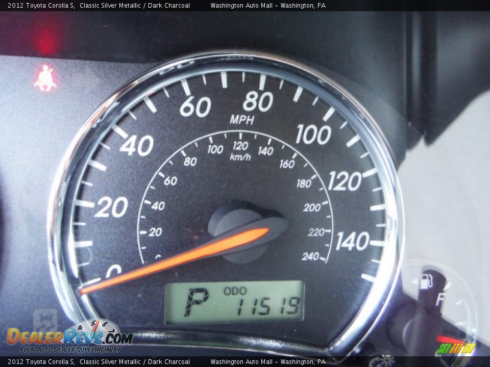 2012 Toyota Corolla S Classic Silver Metallic / Dark Charcoal Photo #20