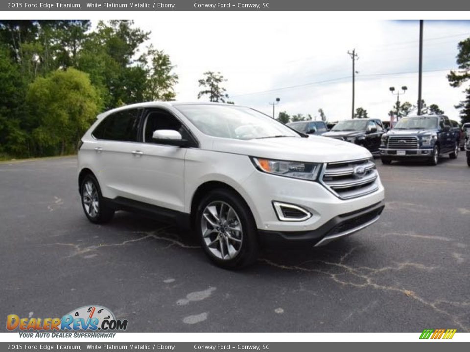 2015 Ford Edge Titanium White Platinum Metallic / Ebony Photo #3