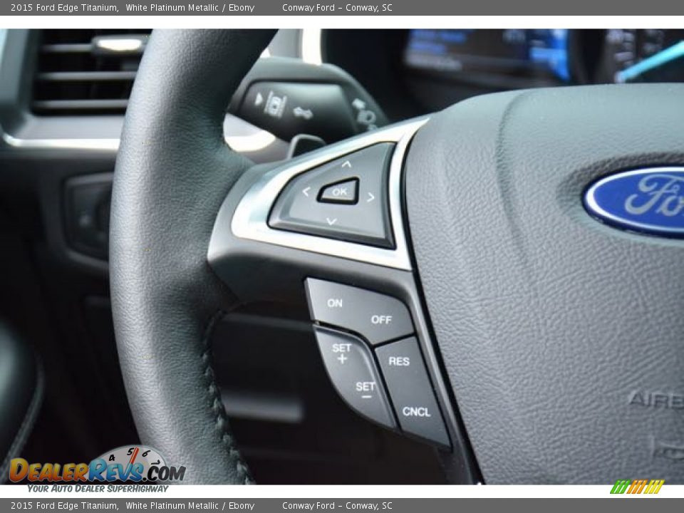 2015 Ford Edge Titanium White Platinum Metallic / Ebony Photo #25