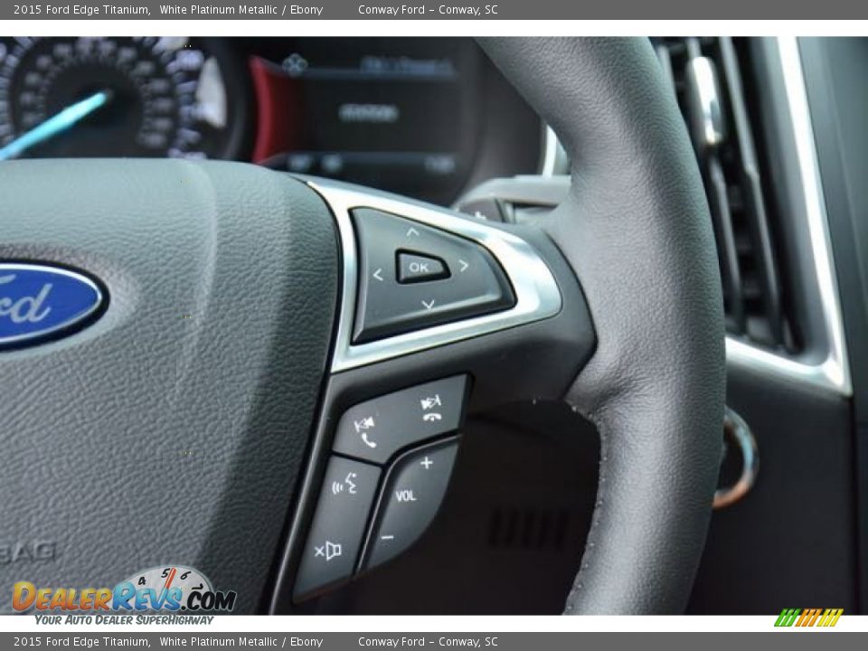 2015 Ford Edge Titanium White Platinum Metallic / Ebony Photo #26