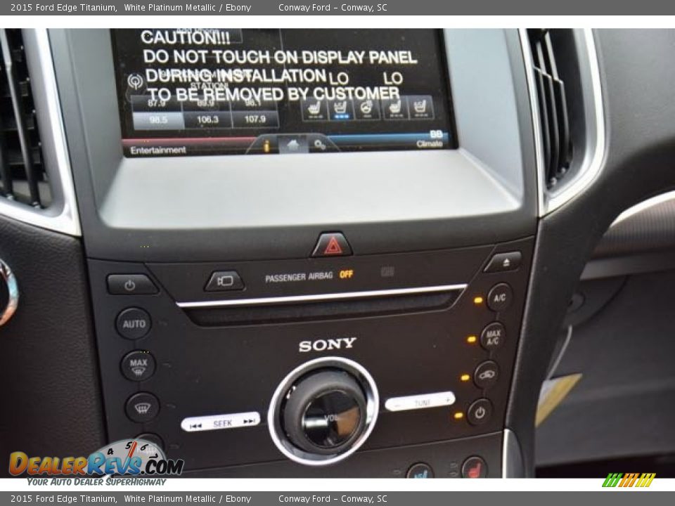 2015 Ford Edge Titanium White Platinum Metallic / Ebony Photo #28