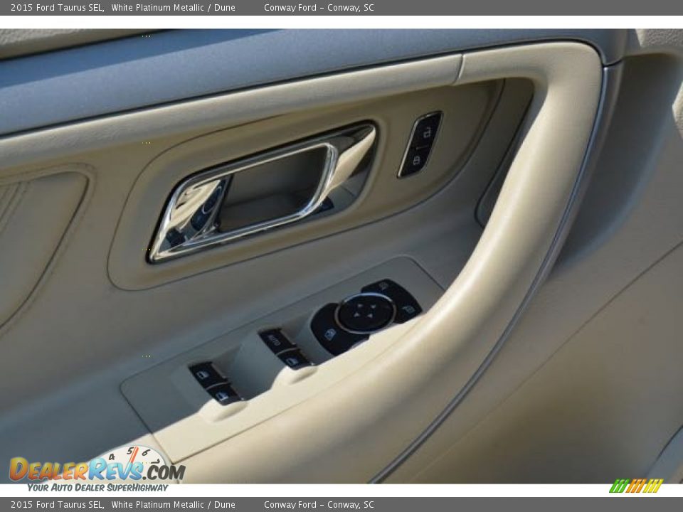 2015 Ford Taurus SEL White Platinum Metallic / Dune Photo #17