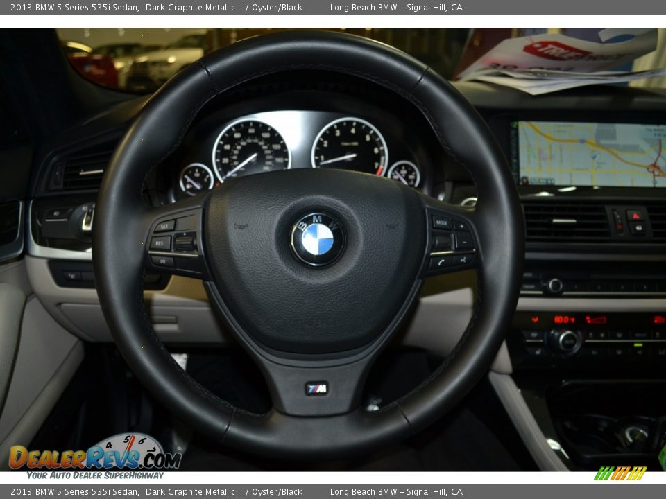 2013 BMW 5 Series 535i Sedan Dark Graphite Metallic II / Oyster/Black Photo #24