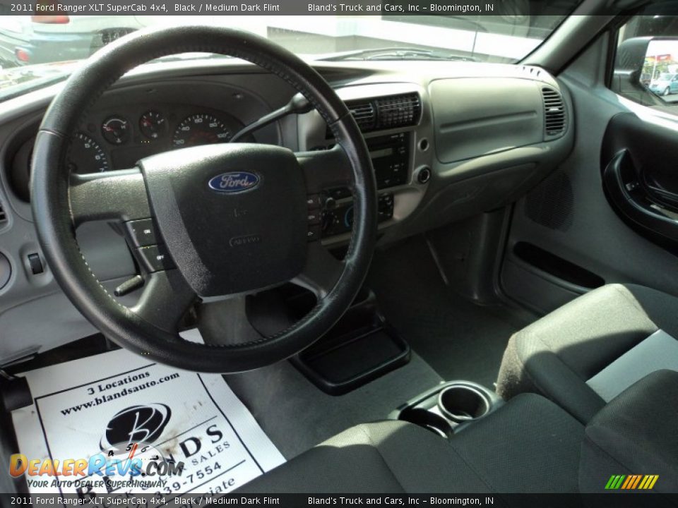 2011 Ford Ranger XLT SuperCab 4x4 Black / Medium Dark Flint Photo #8