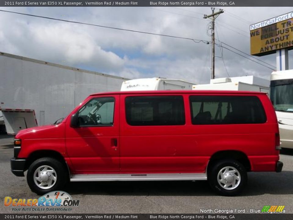 2011 Ford E Series Van E350 XL Passenger Vermillion Red / Medium Flint Photo #2