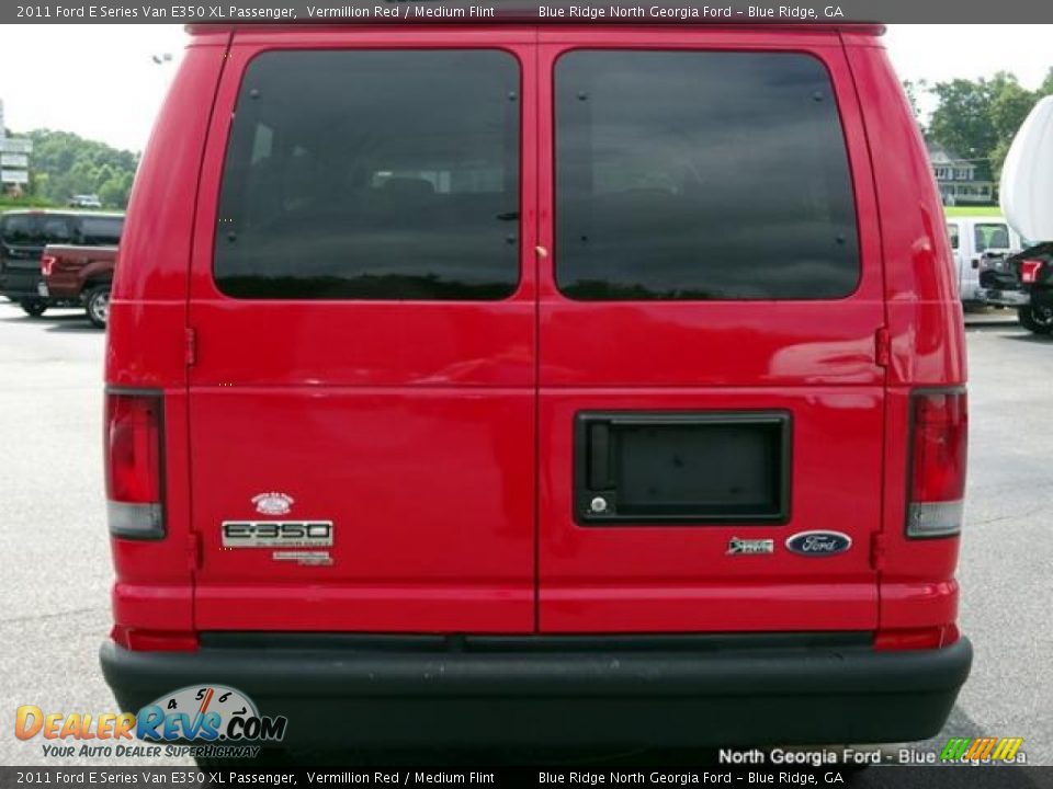 2011 Ford E Series Van E350 XL Passenger Vermillion Red / Medium Flint Photo #4