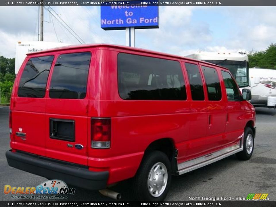 2011 Ford E Series Van E350 XL Passenger Vermillion Red / Medium Flint Photo #5