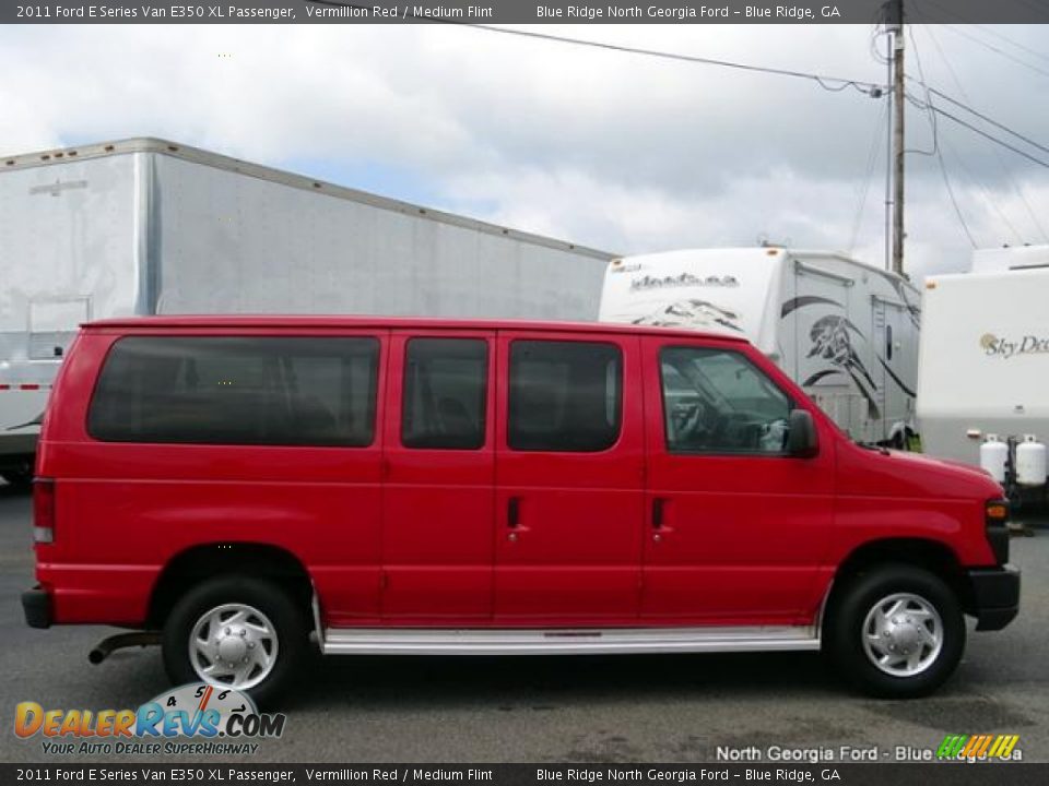 2011 Ford E Series Van E350 XL Passenger Vermillion Red / Medium Flint Photo #6