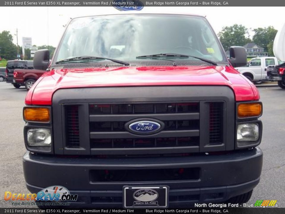 2011 Ford E Series Van E350 XL Passenger Vermillion Red / Medium Flint Photo #8