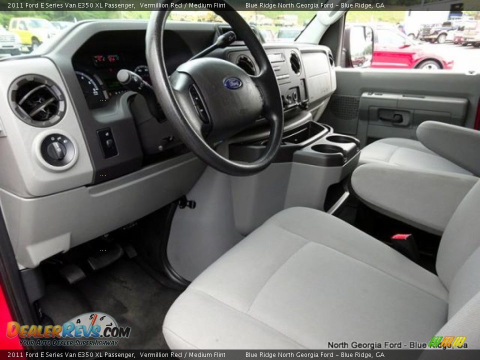 2011 Ford E Series Van E350 XL Passenger Vermillion Red / Medium Flint Photo #13