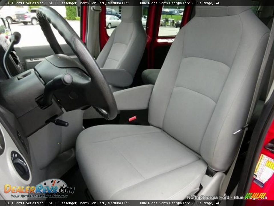 2011 Ford E Series Van E350 XL Passenger Vermillion Red / Medium Flint Photo #14