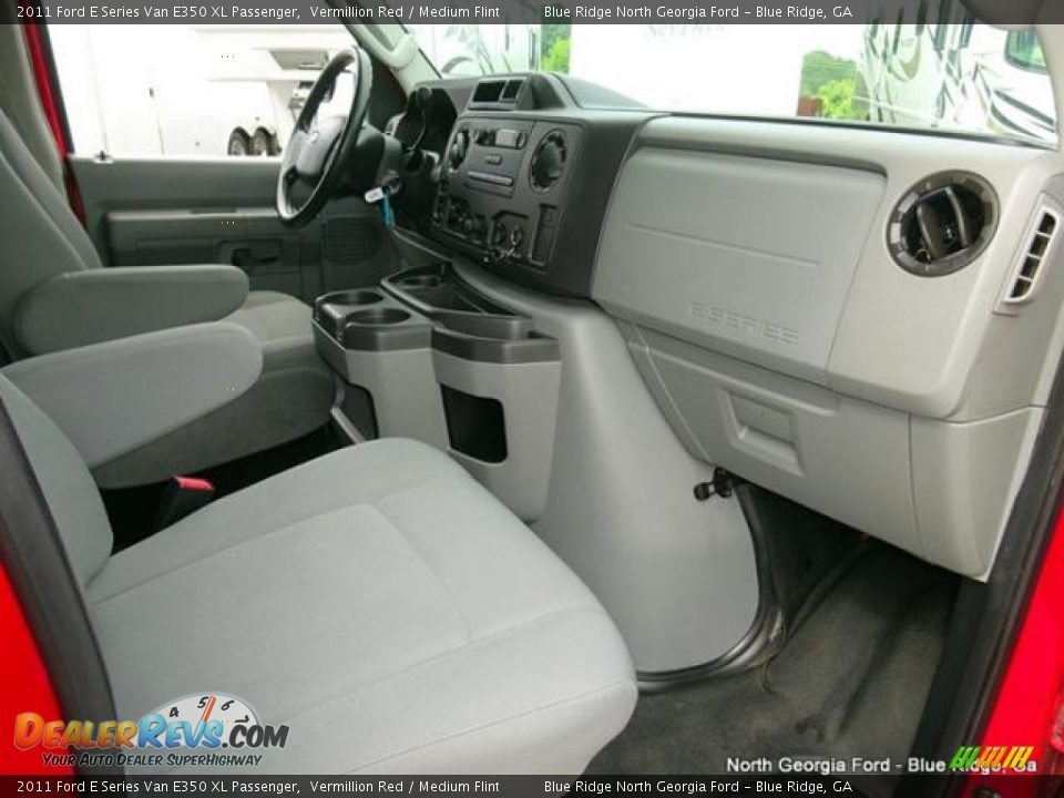 2011 Ford E Series Van E350 XL Passenger Vermillion Red / Medium Flint Photo #15
