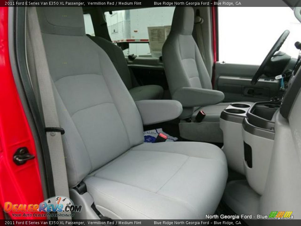 2011 Ford E Series Van E350 XL Passenger Vermillion Red / Medium Flint Photo #16