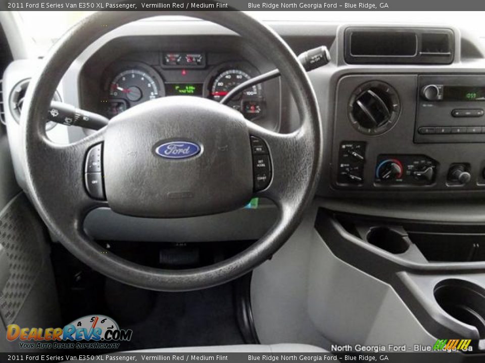 2011 Ford E Series Van E350 XL Passenger Vermillion Red / Medium Flint Photo #22