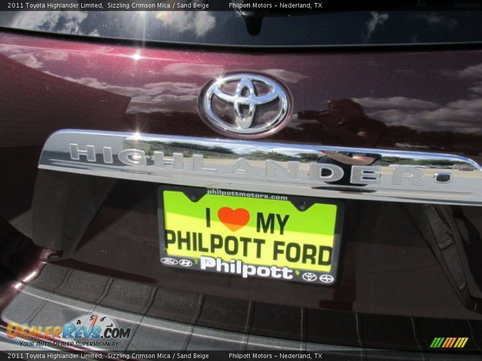 2011 Toyota Highlander Limited Sizzling Crimson Mica / Sand Beige Photo #13