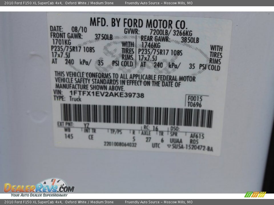 2010 Ford F150 XL SuperCab 4x4 Oxford White / Medium Stone Photo #35