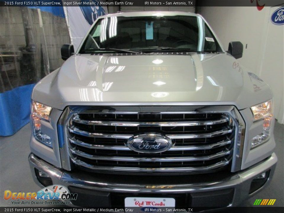 2015 Ford F150 XLT SuperCrew Ingot Silver Metallic / Medium Earth Gray Photo #2