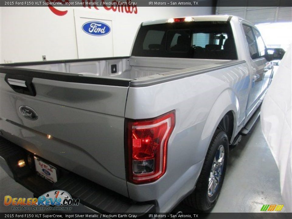 2015 Ford F150 XLT SuperCrew Ingot Silver Metallic / Medium Earth Gray Photo #8
