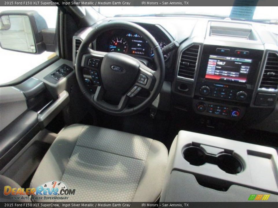 2015 Ford F150 XLT SuperCrew Ingot Silver Metallic / Medium Earth Gray Photo #12