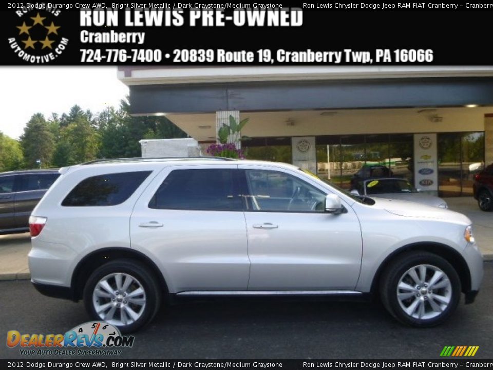 2012 Dodge Durango Crew AWD Bright Silver Metallic / Dark Graystone/Medium Graystone Photo #1