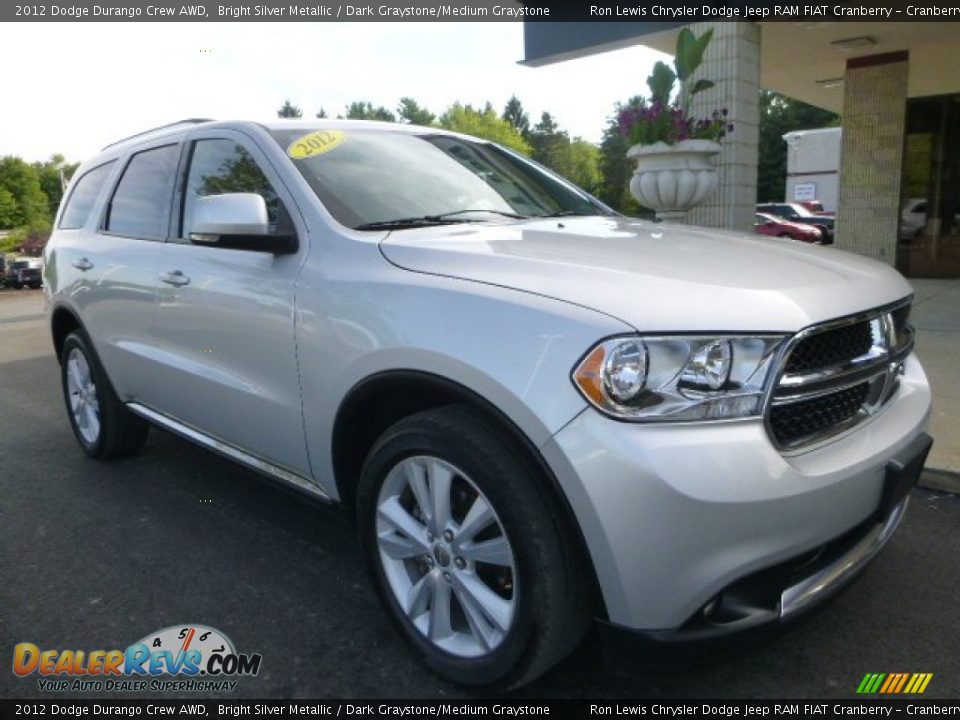 2012 Dodge Durango Crew AWD Bright Silver Metallic / Dark Graystone/Medium Graystone Photo #2