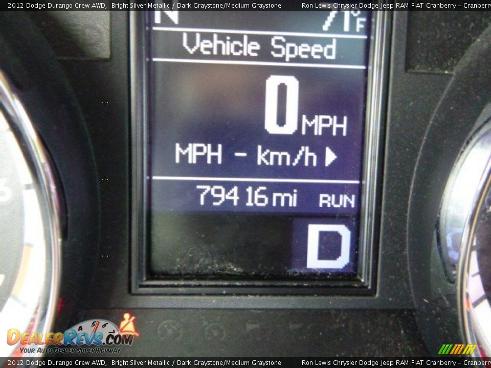 2012 Dodge Durango Crew AWD Bright Silver Metallic / Dark Graystone/Medium Graystone Photo #19