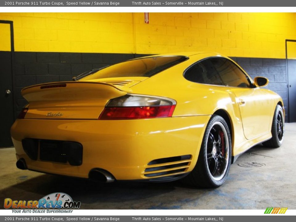 2001 Porsche 911 Turbo Coupe Speed Yellow / Savanna Beige Photo #4