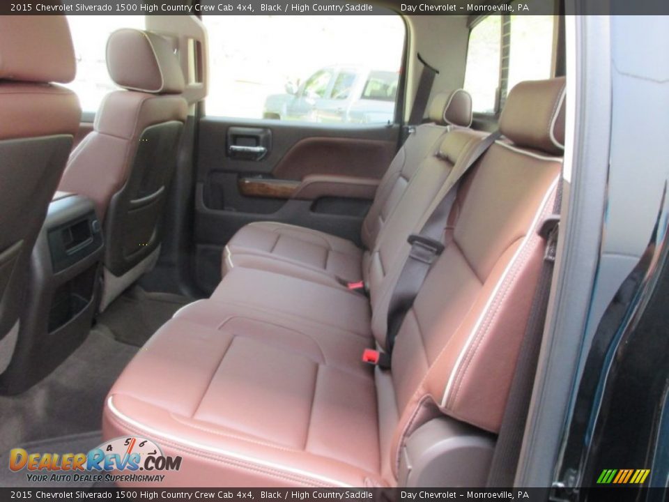 Rear Seat of 2015 Chevrolet Silverado 1500 High Country Crew Cab 4x4 Photo #14
