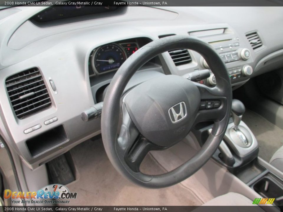 2008 Honda Civic LX Sedan Galaxy Gray Metallic / Gray Photo #10