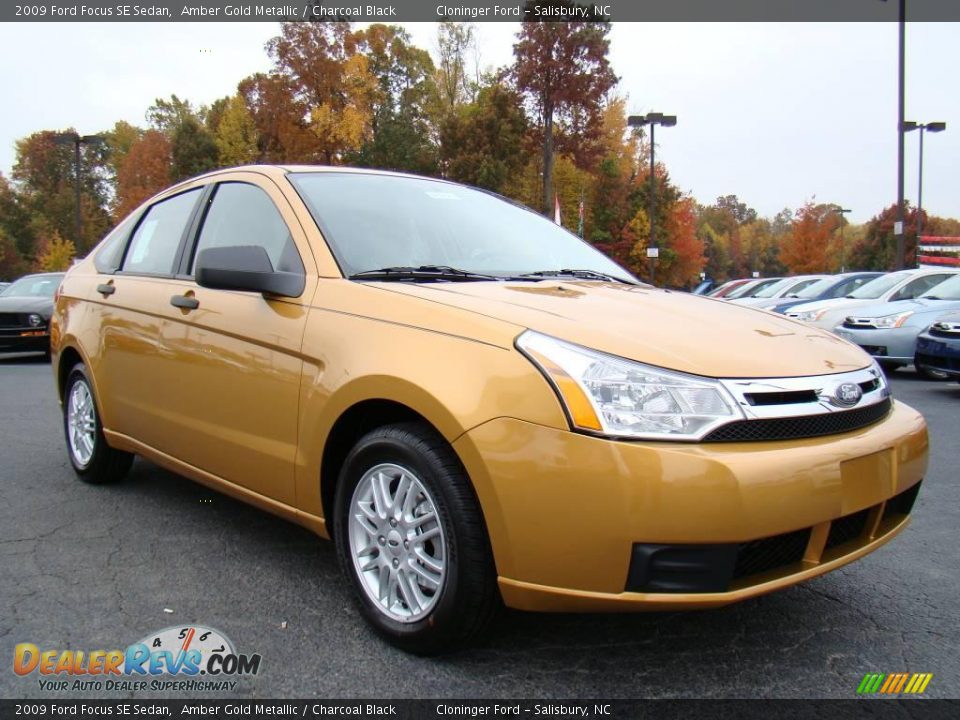 2009 Ford Focus SE Sedan Amber Gold Metallic / Charcoal Black Photo #1