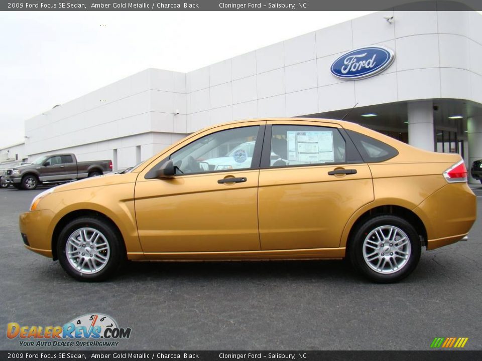 2009 Ford Focus SE Sedan Amber Gold Metallic / Charcoal Black Photo #5