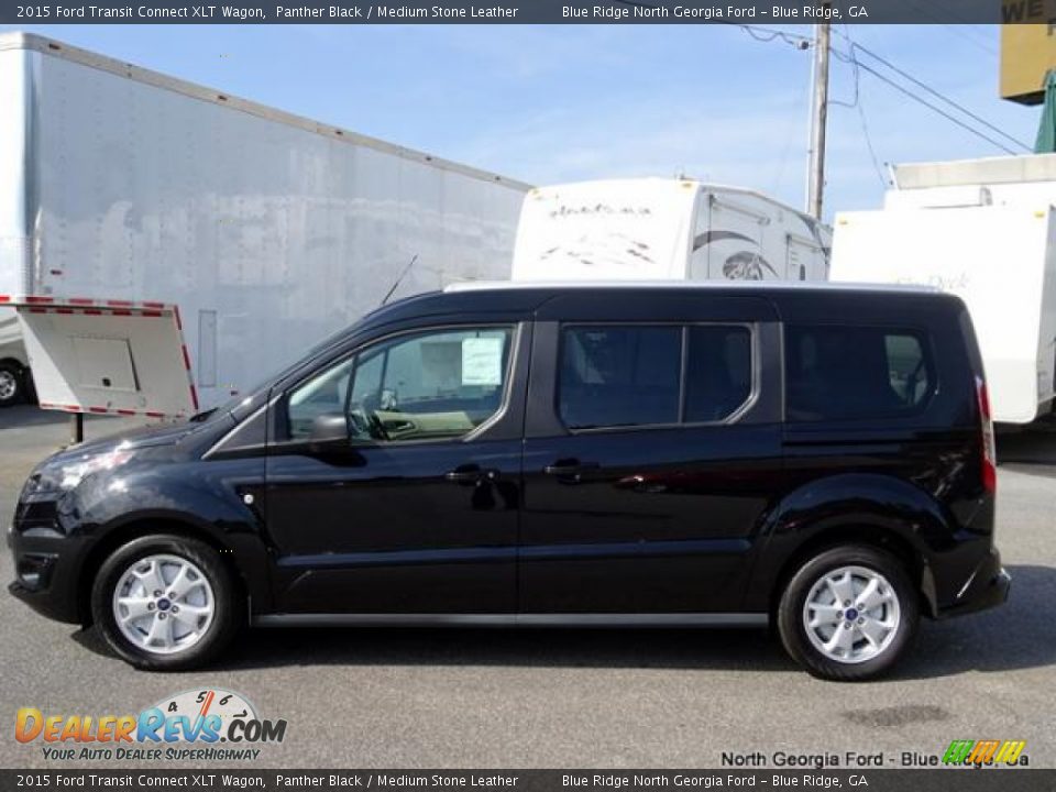 2015 Ford Transit Connect XLT Wagon Panther Black / Medium Stone Leather Photo #2