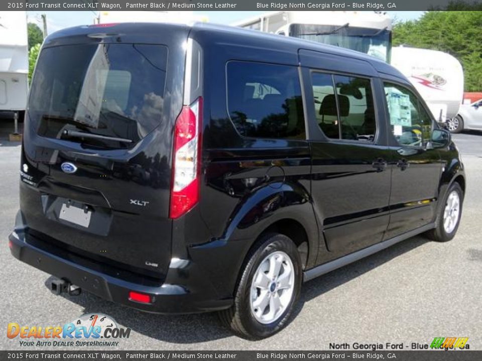 2015 Ford Transit Connect XLT Wagon Panther Black / Medium Stone Leather Photo #5
