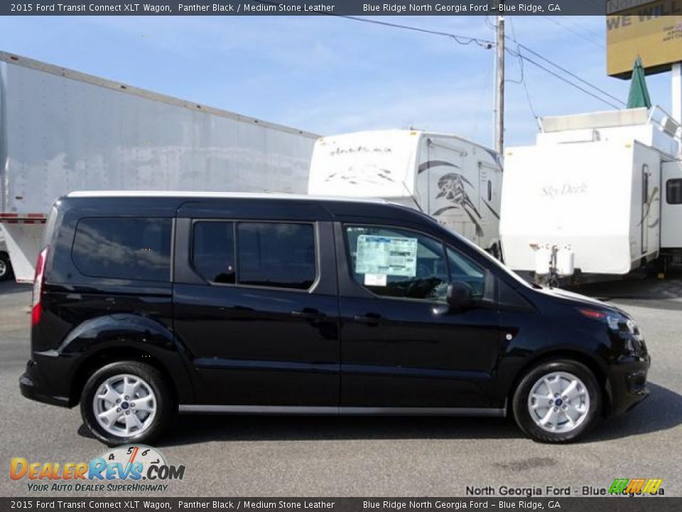 2015 Ford Transit Connect XLT Wagon Panther Black / Medium Stone Leather Photo #6