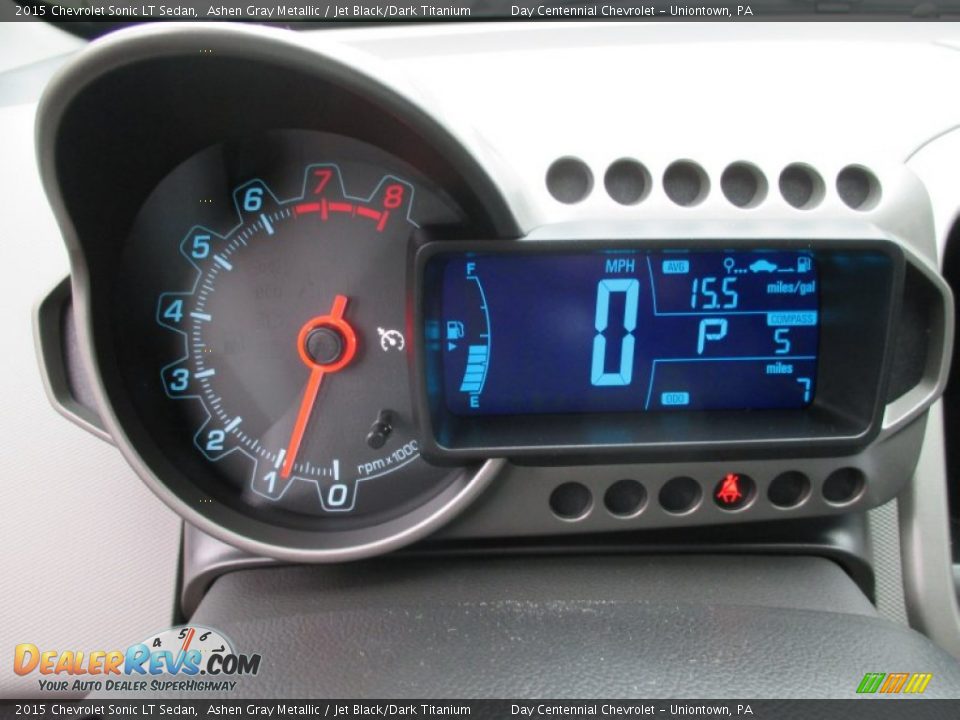 2015 Chevrolet Sonic LT Sedan Ashen Gray Metallic / Jet Black/Dark Titanium Photo #20