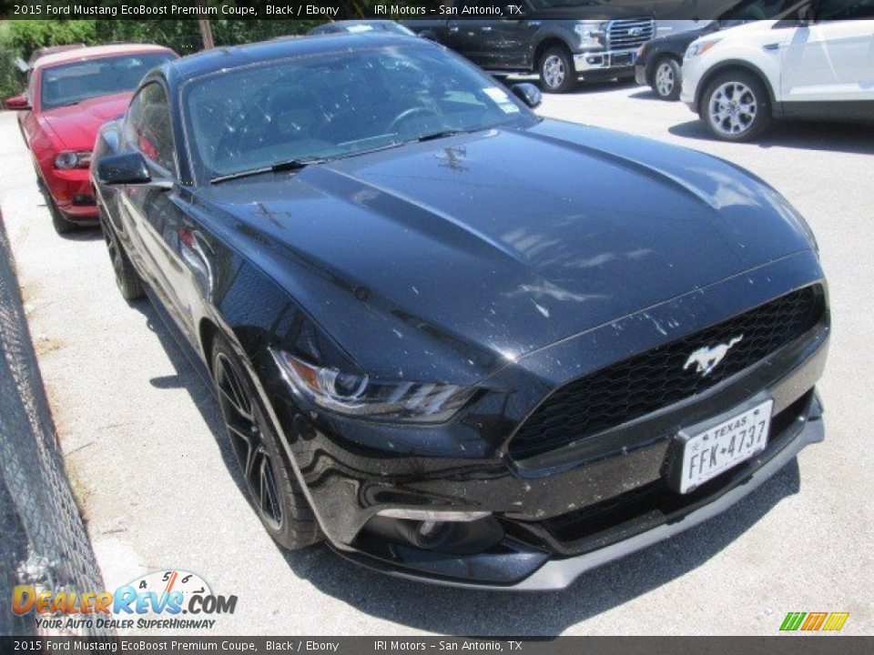 2015 Ford Mustang EcoBoost Premium Coupe Black / Ebony Photo #1