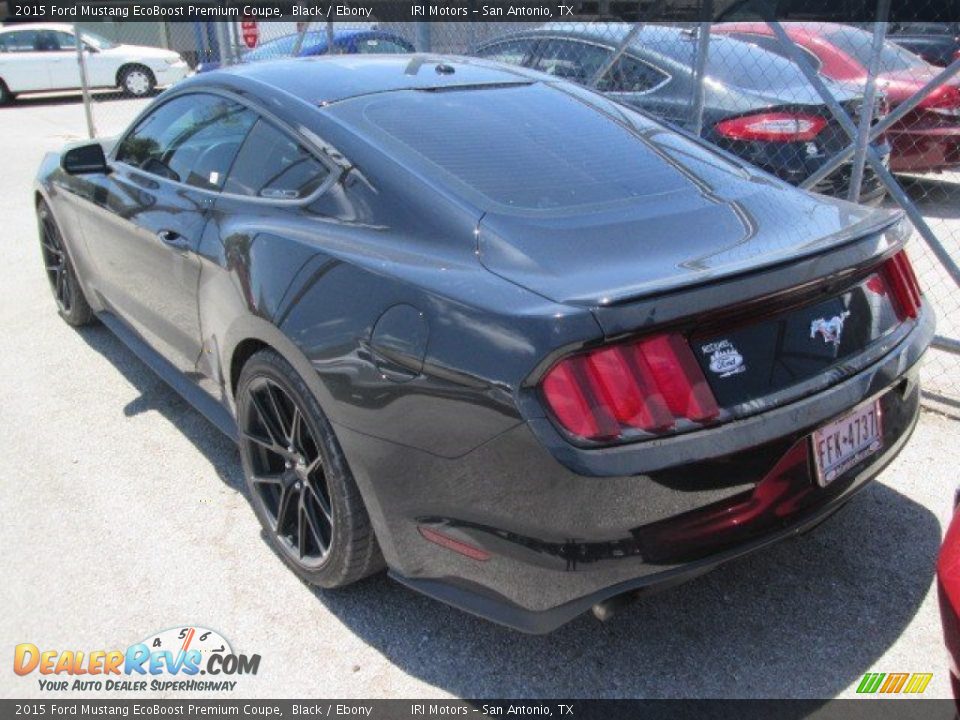 2015 Ford Mustang EcoBoost Premium Coupe Black / Ebony Photo #3