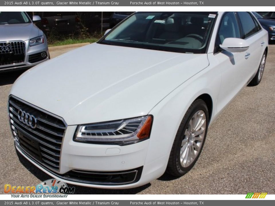 2015 Audi A8 L 3.0T quattro Glacier White Metallic / Titanium Gray Photo #3