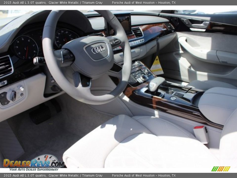 2015 Audi A8 L 3.0T quattro Glacier White Metallic / Titanium Gray Photo #15