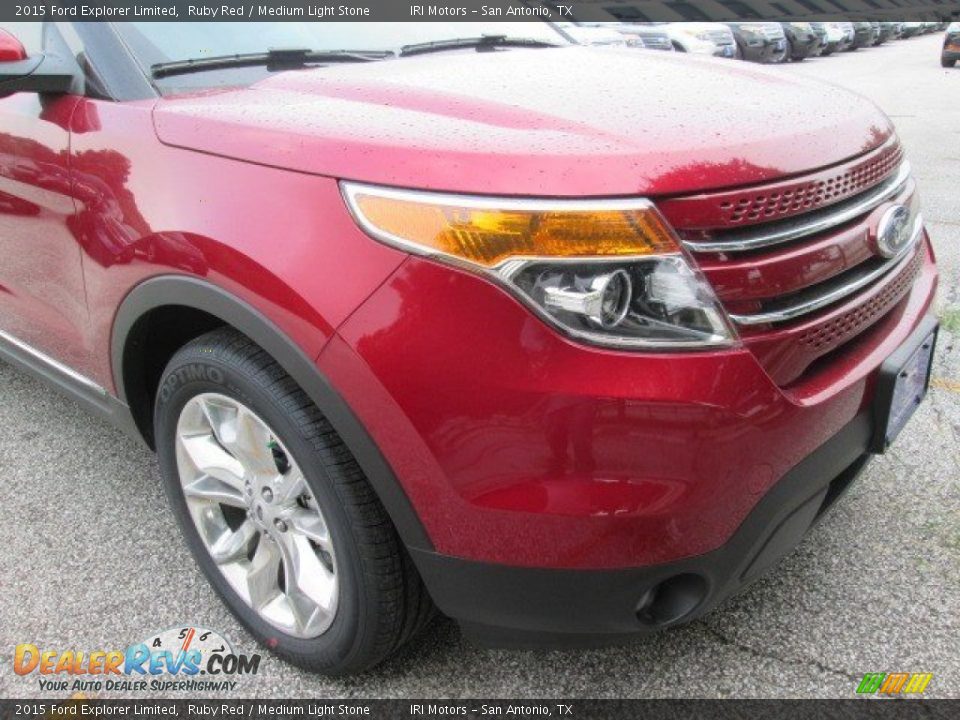 2015 Ford Explorer Limited Ruby Red / Medium Light Stone Photo #2