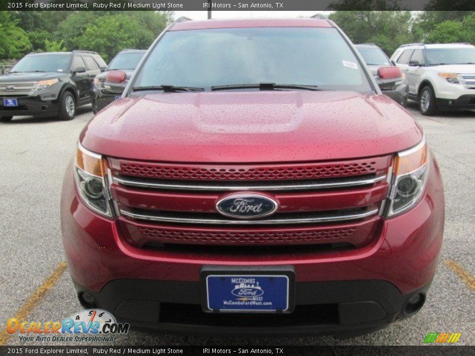 2015 Ford Explorer Limited Ruby Red / Medium Light Stone Photo #7