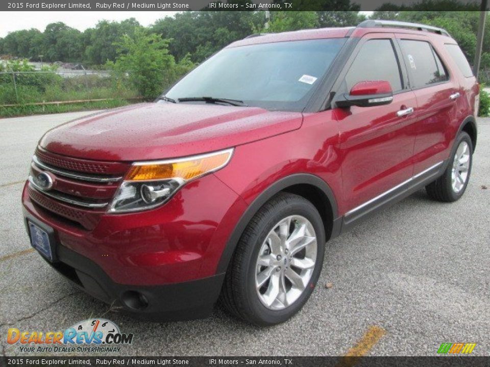 2015 Ford Explorer Limited Ruby Red / Medium Light Stone Photo #8