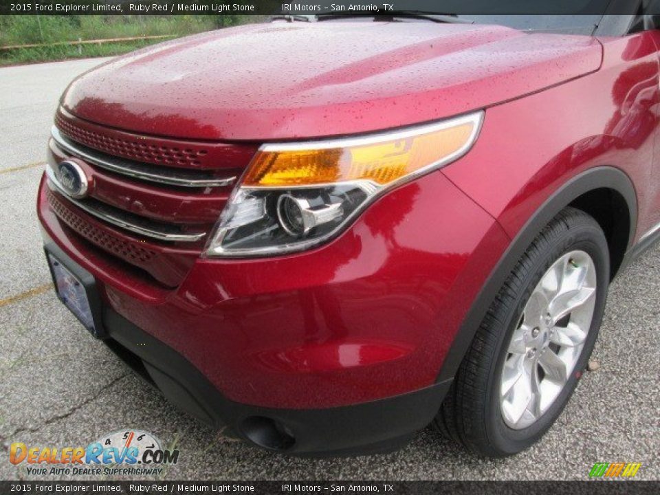 2015 Ford Explorer Limited Ruby Red / Medium Light Stone Photo #9
