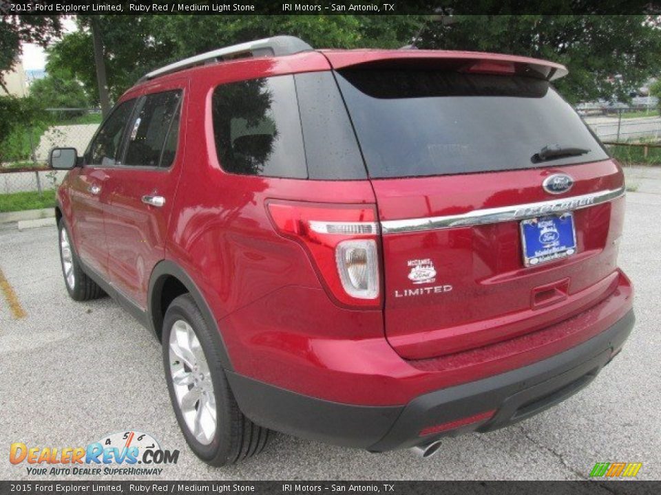 2015 Ford Explorer Limited Ruby Red / Medium Light Stone Photo #10