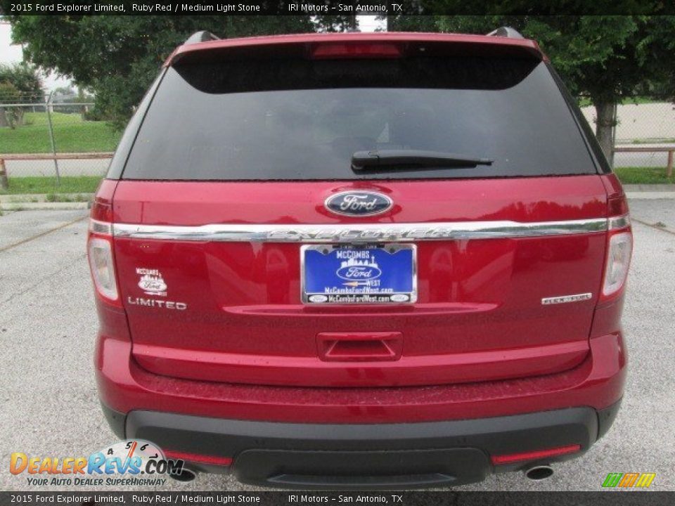 2015 Ford Explorer Limited Ruby Red / Medium Light Stone Photo #11